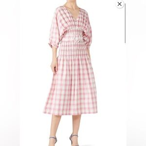 Nicholas Pink Smocked Panel Dress